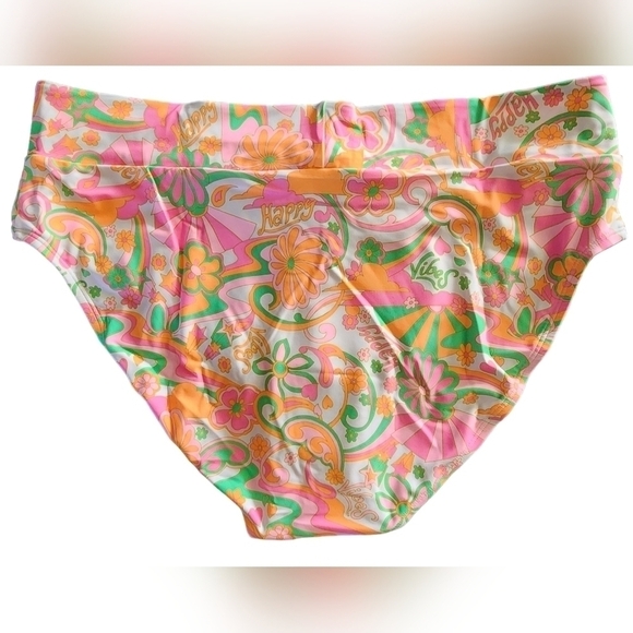 $30 Juniors Ninty-Nine° High Waist Bikini Swim Bottom Plus 2X NWT pink green - Picture 3 of 6